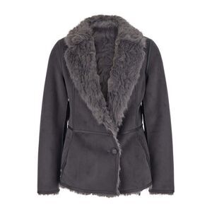 Urbancode Women Grey Fur Coat With Reversible Design In Faux-Fur For Women